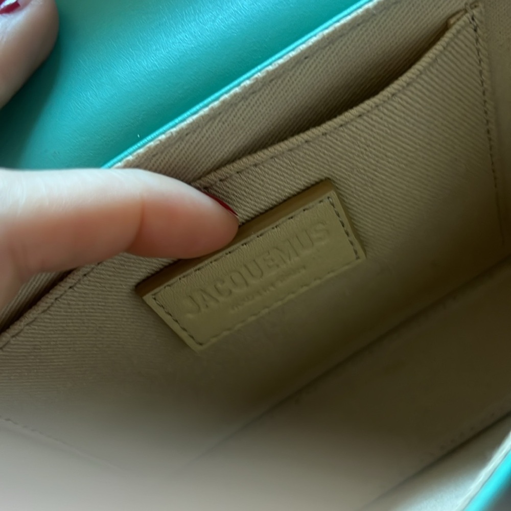 Jacquemus light turquoise le Carinu bag with Gold Hardware- like new - Picture 13 of 16
